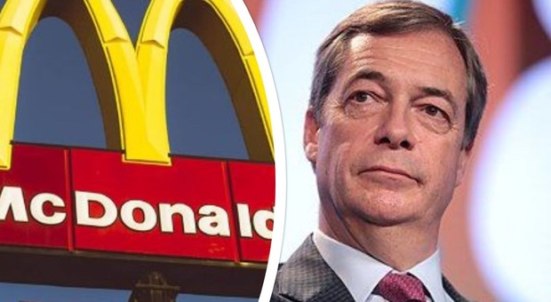McDonald’s, vietata la vendita dei milkshake durante i comizi di Nigel Farage: «Possono tirarglieli addosso»