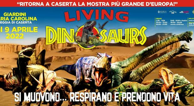 Reggia di Caserta presenta la mostra “Living dinosaurs” con display e visori 3D