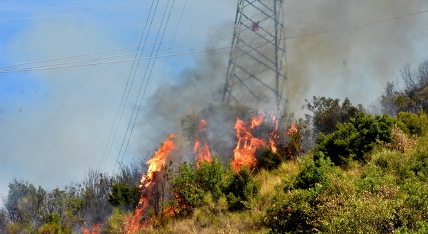 Terni, Incendio divora il bosco sopra Papigno. Sotto torchio un uomo che bivaccava nella zona da cui è partito il rogo