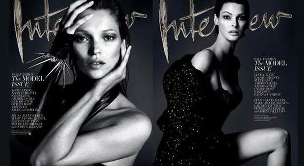 «The Model Issue» di «Interview» con Kate Moss, Naomi Campbell e Linda Evangelista