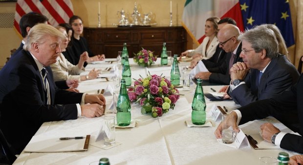 Trump a Roma incontra Mattarella e Gentiloni: «Grazie Italia su Libia e terrore»