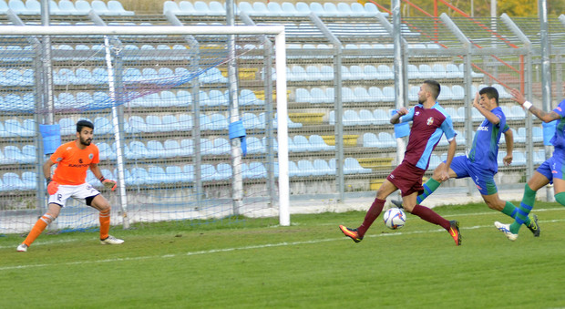 Francesco Marcheggiani durante il match d'andata