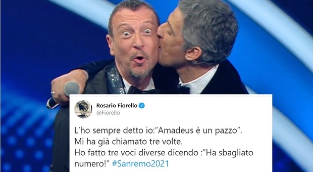 Amadeus al lavoro per Sanremo 2021, arriva la conferma di Fiorello: «È un pazzo»