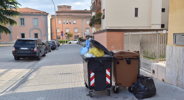 Caserta, stop alla raccolta dell'umido: sacchetti rifiuti abbandonati in strada