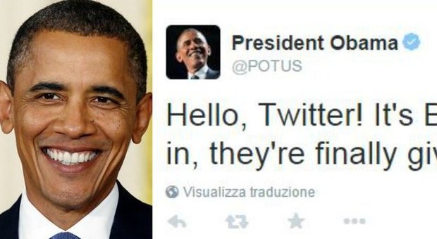 Obama sbarca Twitter: «Dopo sei anni mi hanno finalmente dato il mio account»