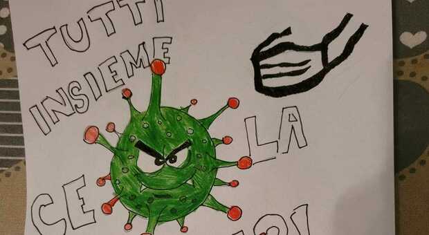 Covid a Napoli, i disegni dei bambini: «Virus, vai via e lascia spazio al sole»