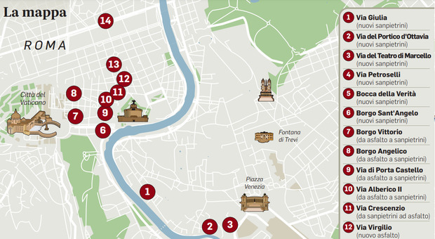 Roma, dal Centro a Trastevere le strade cambiano look: la mappa dei cantieri per il Giubileo
