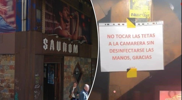 «Vietato toccare la cameriera senza igienizzare le mani», il bar finisce nella bufera per il cartello sessista