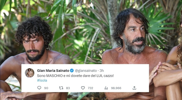 Isola, Marco Mazzoli gaffe in diretta su Gian Maria Sainato: «È una donna». E lui sbotta su Twitter