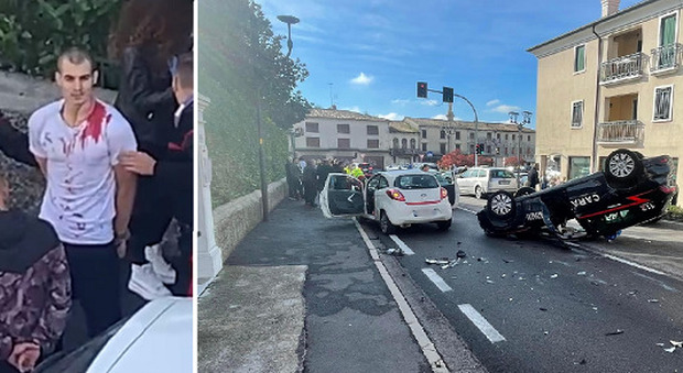 Rapinatore in fuga semina il panico nel trevigiano: investe e uccide un ciclista e fa cappottare l'auto dei Carabinieri