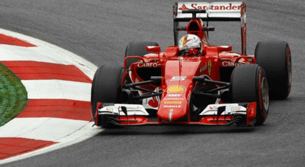 La Ferrari di Sebastian Vettel a Zeltweg