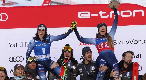 Federica Brignone show, trionfa nel Super G in Val d'Isère. Sofia Goggia terza: «Fede ha sciato come il Mantegna»