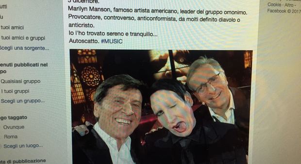 "Marilyn Manson è sereno e tranquillo", selfie con Morandi dopo le critiche: "Tenete lontani i bambini"