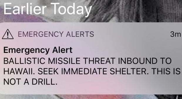 Hawaii, messaggio scatena allarme missile dalla Corea. Le autorità: "Inviato per errore"