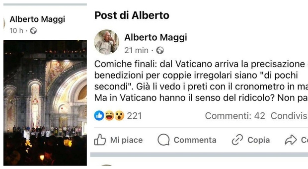«Le benedizioni ai gay con il cronometro. In Vaticano hanno il senso del ridicolo?». La critica del biblista padre Alberto Maggi