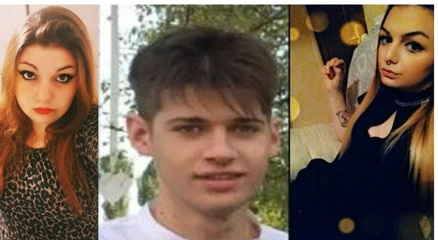 Le tre giovani vittime: da sinistra Giulia Bescaccin, Matteo Gava e Giulia Bincoletto