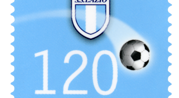 Il francobollo celebrativo per i 120 anni della Lazio