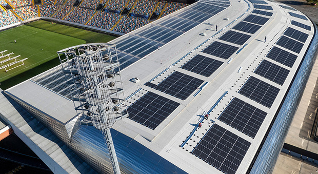 Udinese, l'energia (green) arriva dallo stadio: è la prima volta in Italia
