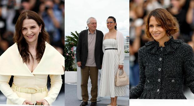 De Niro con la compagna Tiffany (che l'ha reso padre a 79 anni), Binoche total white (7,5), Halle Berry chic (8) De Niro con la compagna Tiffany (che l'ha reso padre a 79 anni), Binoche total white (7,5), Halle Berry chic (8)