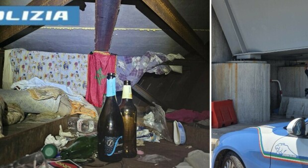Bivacchi in condizioni disumane dentro al ponte: l'accesso dalla botola, i cumuli di spazzatura, le bottiglie usate come toilette, lo sgombero
