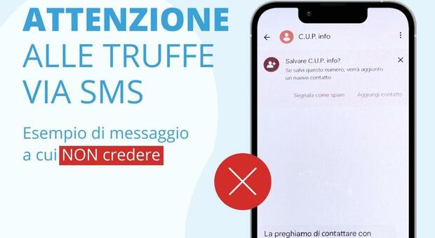 «Deve chiamare il Cup con urgenza» ma è una truffa. L'avviso dell'Ulss 2