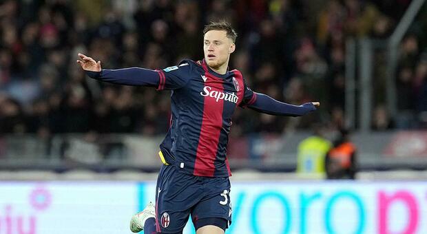 SPORT CALCIO BOLOGNA NELLA FOTO; Sam Beukema FOTO MOSCA SPORT CALCIO BOLOGNA NELLA FOTO; Sam Beukema FOTO MOSCA