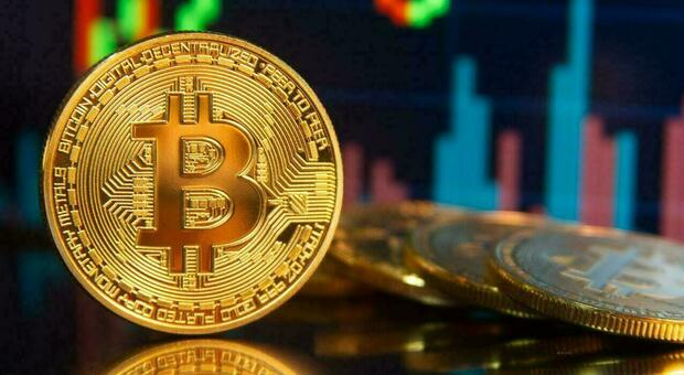 Una moneta in Bitcoin