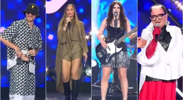 Cornetto Battiti Live, pagelle dei look: Ilary Blasi fluida (8.5), in pigiama Carl Brave, Cristiano Malgioglio gitano (6.5)