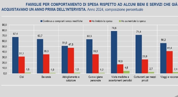 Consumi, Istat: spesa famiglie stabile ma 1 su 3 taglia acquisto alimentari. Il Codacons: a Bolzano prezzi doppi della Puglia