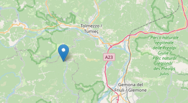 Terremoto in Friuli, scossa di magnitudo 3.1 nell'Udinese: epicentro a Verzegnis