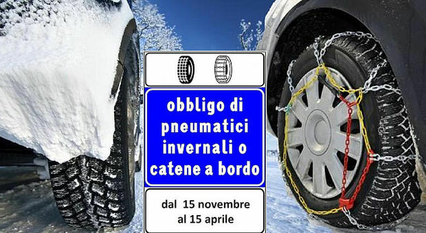 dal 15 novembre scatta l'obbligo di gomme invernali o catene a bordo