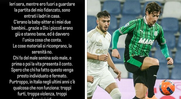 Pinamonti, rapina in casa durante Sassuolo-Pisa: «C'erano i bambini con la babysitter». Il racconto choc della compagna
