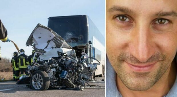 Fabio Floriduz, l'incidente mortale con l'auto ripreso dalla videocamera del bus: le fasi del sorpasso, poi lo schianto