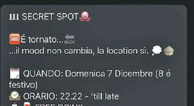 Festa abusiva, gli accordi tra i giovanissimi presi tramite chat «Secret spot»: luogo, dettagli e pagamento di 20 euro. Ecco come sono stati scoperti