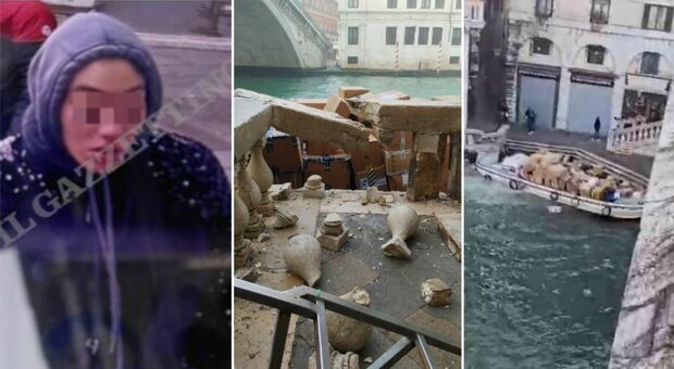 Ruba un barcone pieno di pacchi e si schianta contro il ponte di Rialto: arrestata una 20enne, 100mila euro di danni