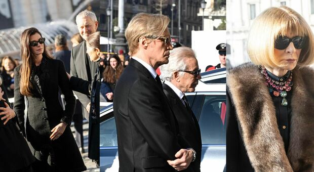  Funerali Valentino: Giammetti e Bruce Hoeksema, i suoi amori fianco a fianco. Il discorso a sorpresa in lacrime: «?Non ti dico addio ma grazie» 