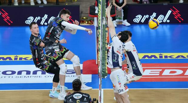 Sir Perugia, contro Trento vittoria (3-1) in rimonta