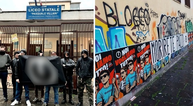  Napoli, manifesti e volantini di estrema destra al Liceo Villari. Gli studenti: «Non resteremo in silenzio» 