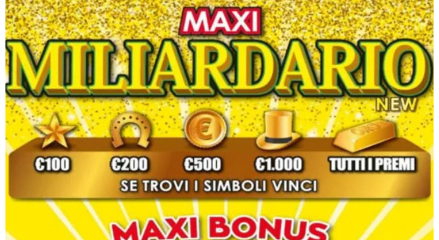 Gratta e Vinci: a Pesaro colpo da 20mila euro con ?Maxi Miliardario New?