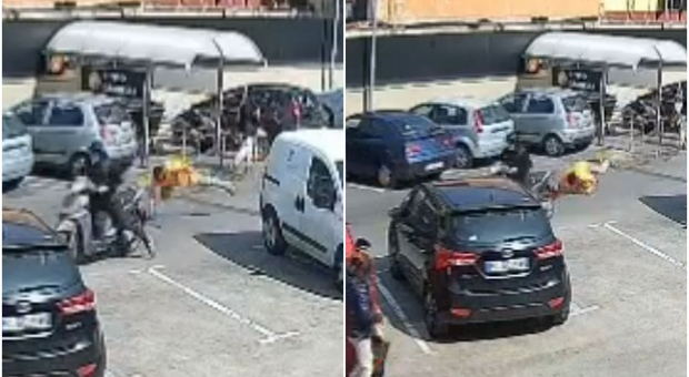  Casoria. Reagisce alla rapina dello scooter e viene trascinato per metri: braccio fratturato 