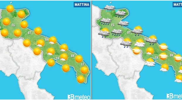 Sole e caldo in Puglia, ma occhio alle piogge nelle giornata di giovedì. Ecco le previsioni meteo