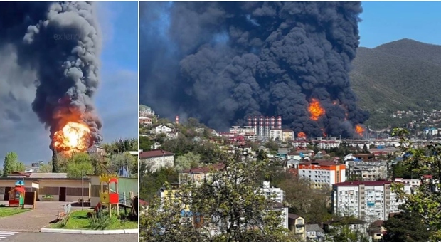 Emergenza in Russia, attacco ucraino a una raffineria: piogge di petrolio, citt&agrave; evacuate. &laquo;Come un fungo nucleare&raquo;