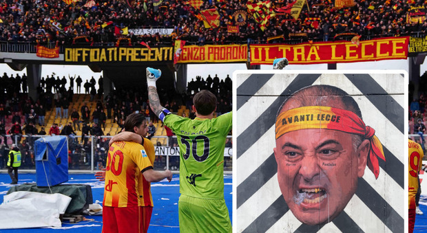 Lecce, tutto esaurito per il match salvezza contro il Genoa. E in città spunta il "murales" con Sticchi Damiani. L'attesa