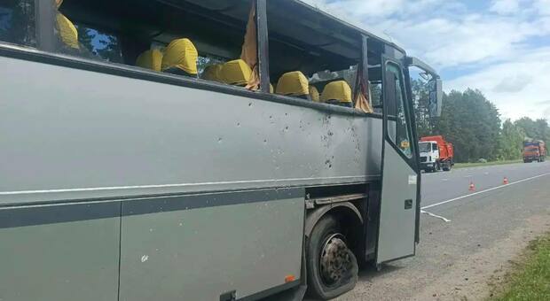 Drone colpisce autobus di calciatori in Russia