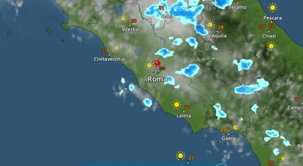 immagine Maltempo in arrivo a Roma, pioggia e caldo torrido: quando e dove, le previsioni meteo