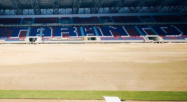 Stadio Iacovone, ecco il manto erboso: via all'installazione Stadio Iacovone, ecco il manto erboso: via all'installazione