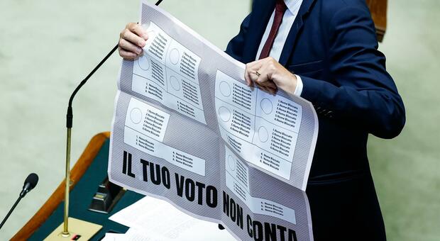 Palazzo del Parlamento italiano con aula legislativa, dibattito su banchi e seggi politici