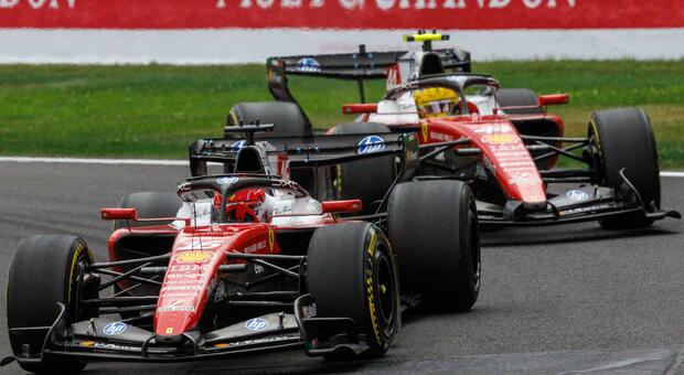 Le due Ferrari in lotta fra loro a Spa