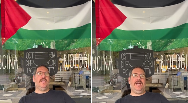 Osteria Fuori Porta espone la bandiera palestinese, clienti israeliani disdicono. Il titolare: &laquo;Disturba il fatto che sosteniamo un popolo massacrato&raquo;