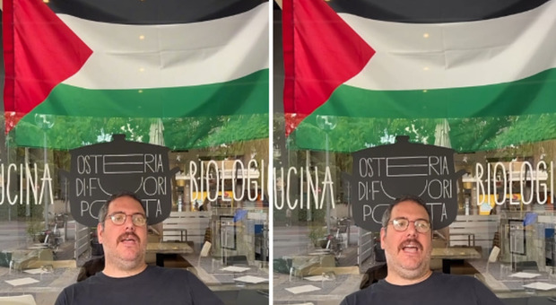Osteria Fuori Porta espone la bandiera palestinese, clienti israeliani disdicono. Il titolare: «Disturba il fatto che sosteniamo un popolo massacrato»